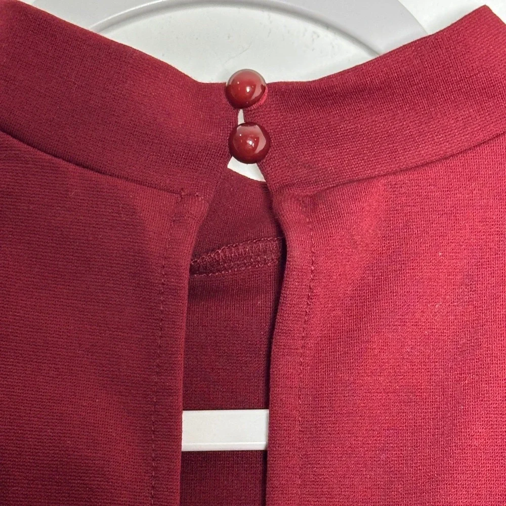 Fashion Nova Kennedy Short Sleeve Drop Waist Mini Dress Wine‎ Red Large